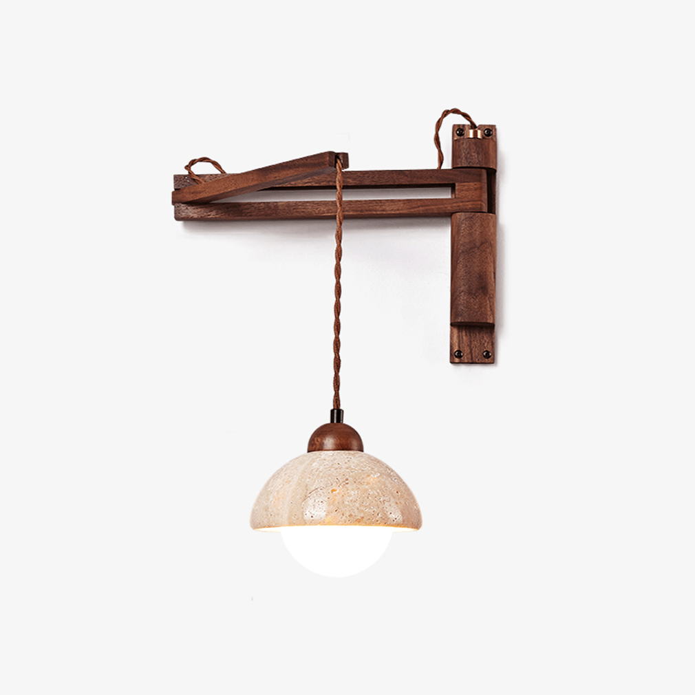Adjustable Travertine Dome Wall Sconce T1606