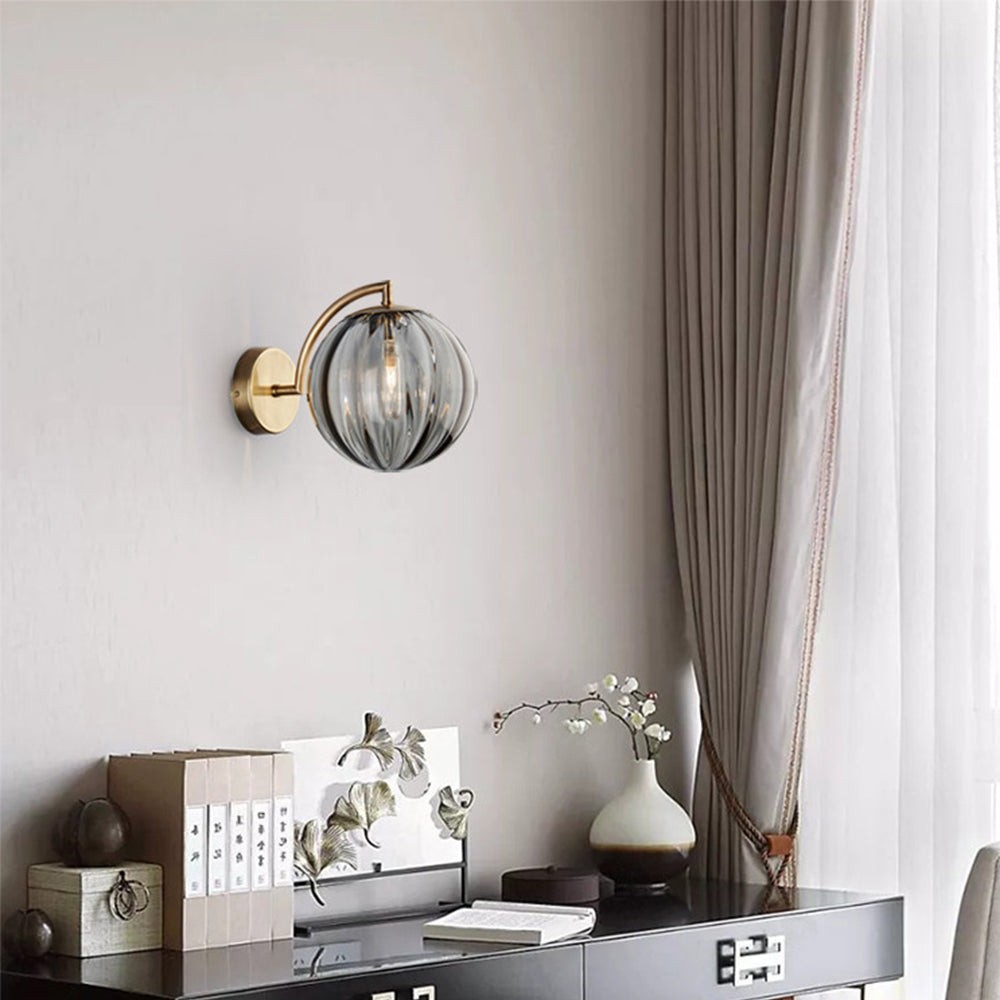 Modern Glass Multi-Color Spherical Gold Lamp Pole Wall Lamp M37
