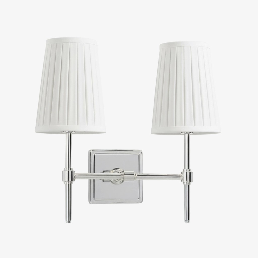 Derlina Stylish Retro Wall Lamp with White Linen Shades – Modern Industrial Design for Any Room T273