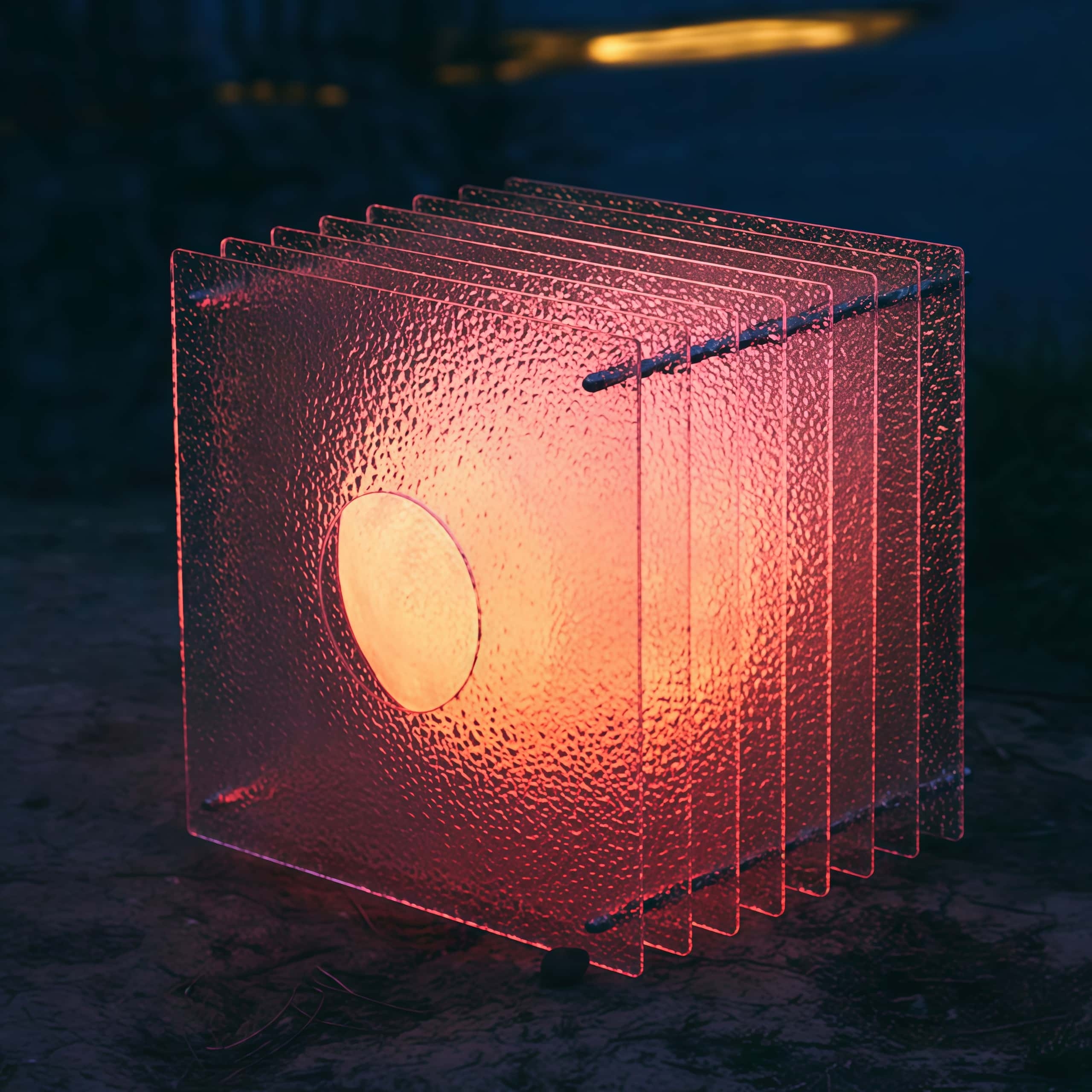 Geometric Moon Cube Lamp – Atmospheric luminous sphere S252