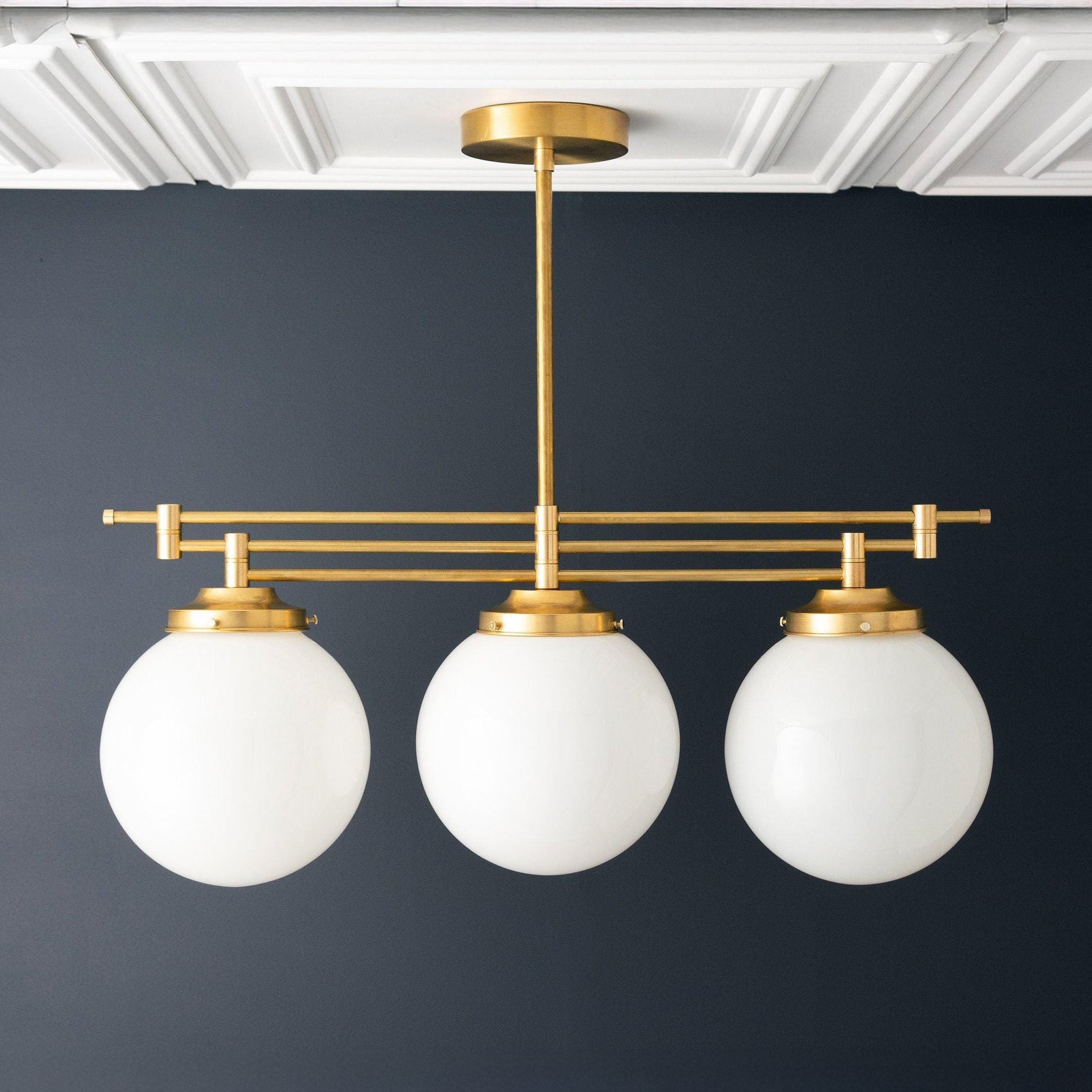 Glorica Glass Frosted Globe Pendant Light - Art Deco Hanging Light for Home T342