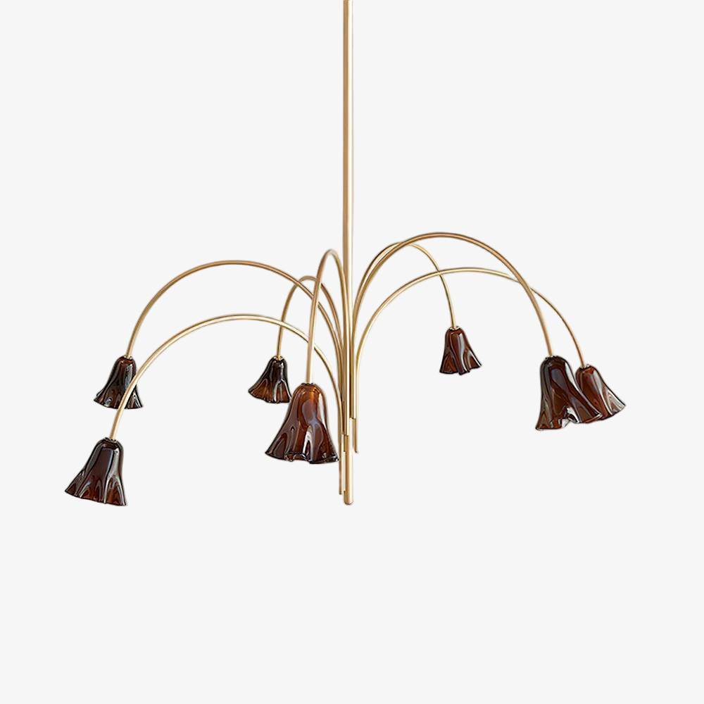 Bellina Lily Glass Flower Chandelier - Romantic Lighting for Interior T280
