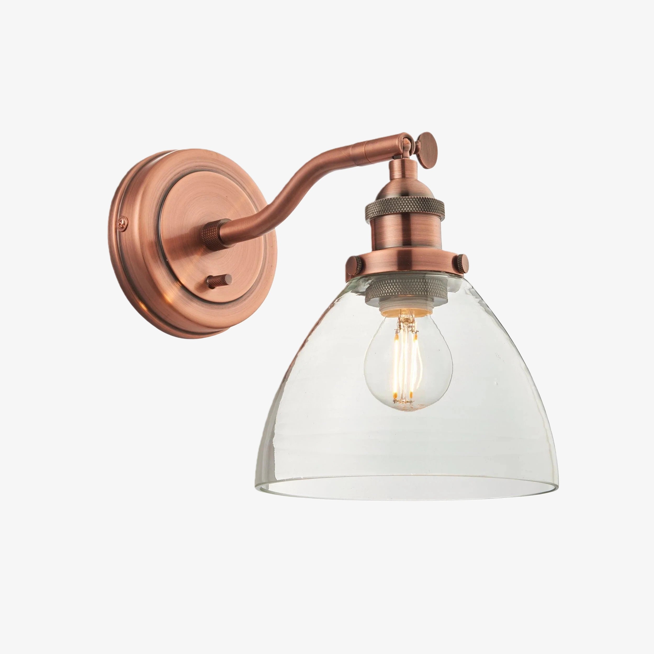 Novera Wall Light Collection - Glass Shade Finishes in Brass Silver Nickel Copper – Residential and Boutique Hospitality T838