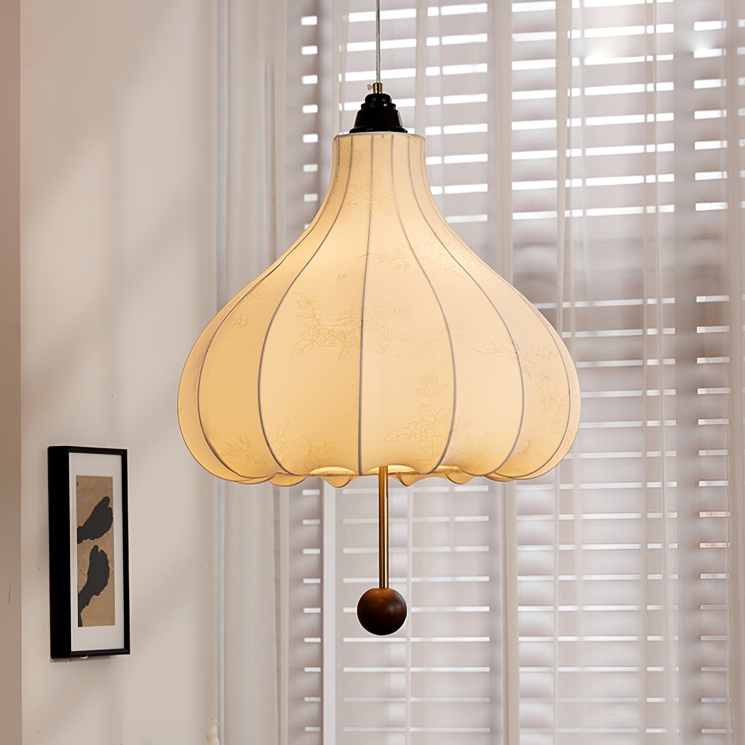 Retro Chestnut Fabric Pendant Light M465