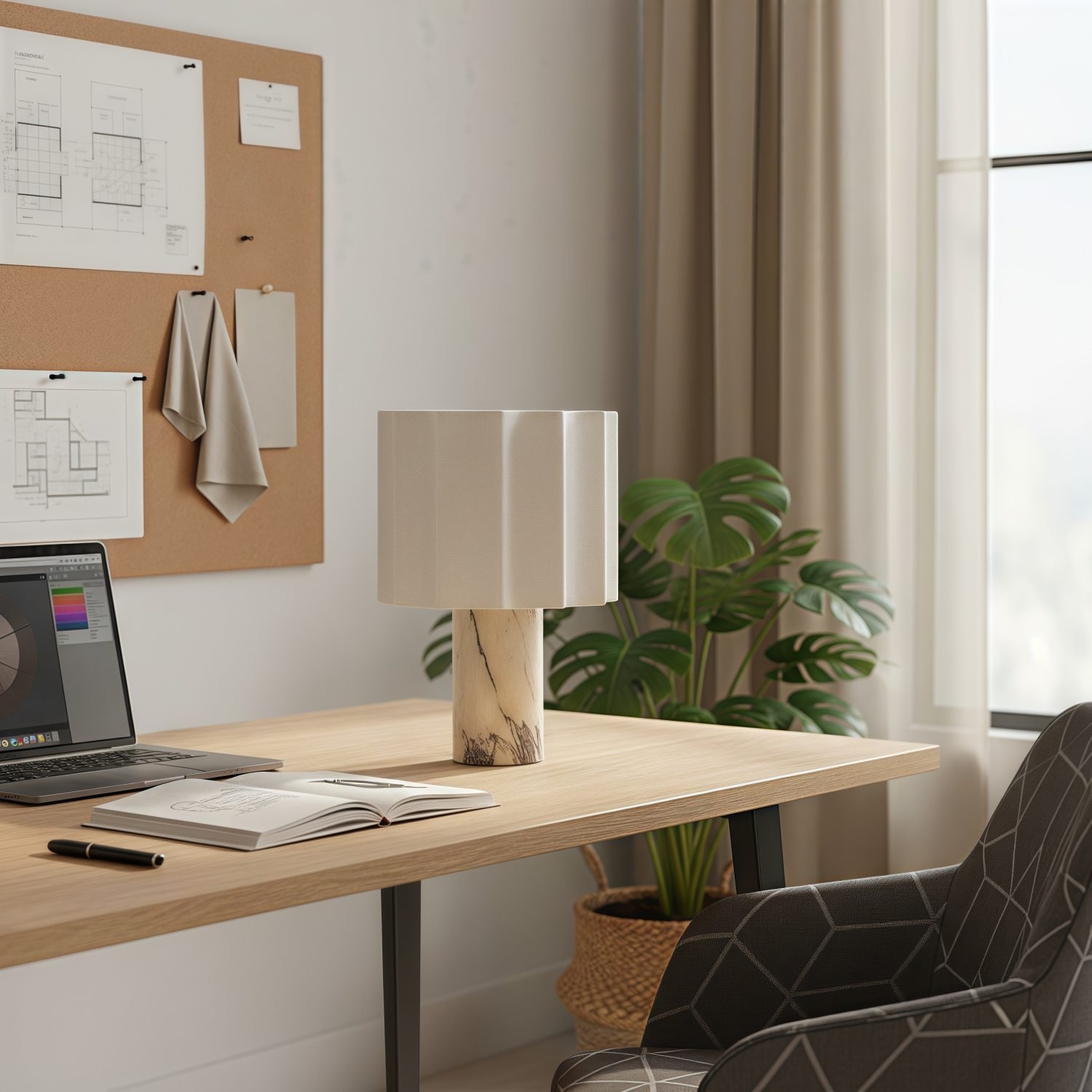 Cavilon Wide Fan Shade Table Lamp – Elegant Ambient Light for Interior T476
