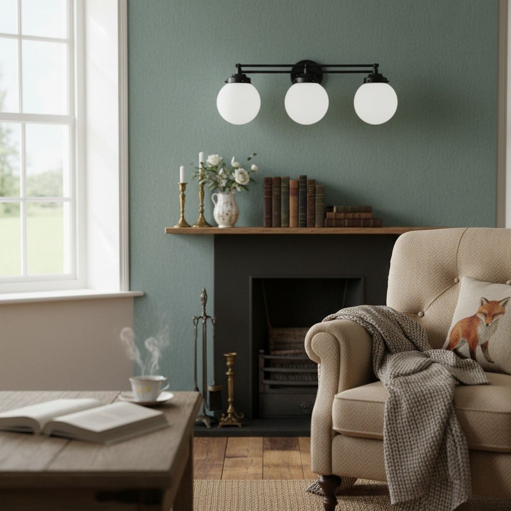 Glorica Glass Contemporary Vanity Light - 3 Light Globe Bathroom Fixture Opal Glass T352