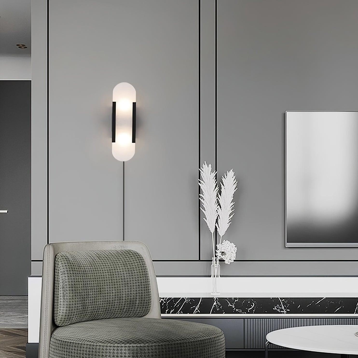 Alabaster Elongated Plug In Wall Lamp M135