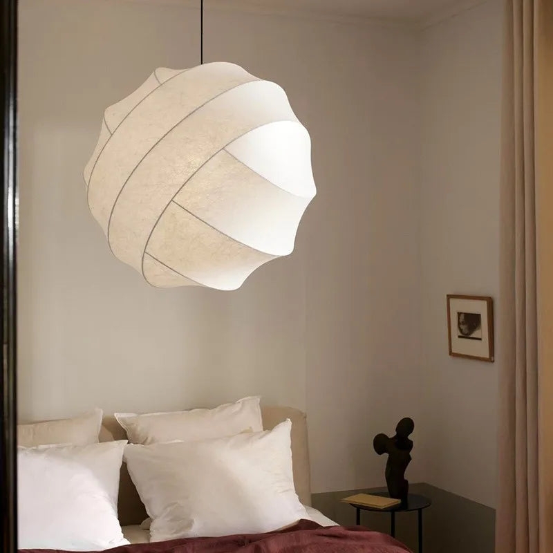 Wabi Sabi Silk Ball Japandi Pendant Light T2107
