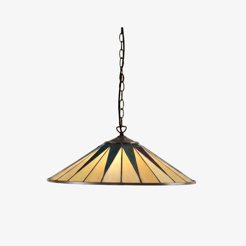 TF Dark Star Tiffany Pendant - Stained Glass Geometric Design Ceiling Light for Living Rooms T868