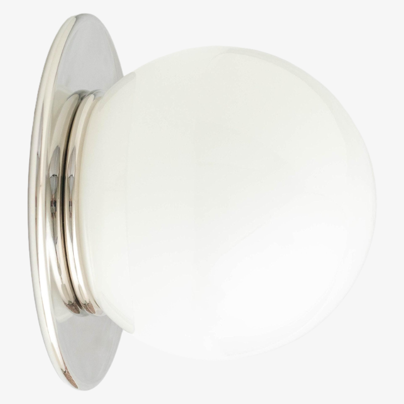 Glorica Glass Solid Brass Vanity Sconce - Compact Flush Mount Globe Light T384