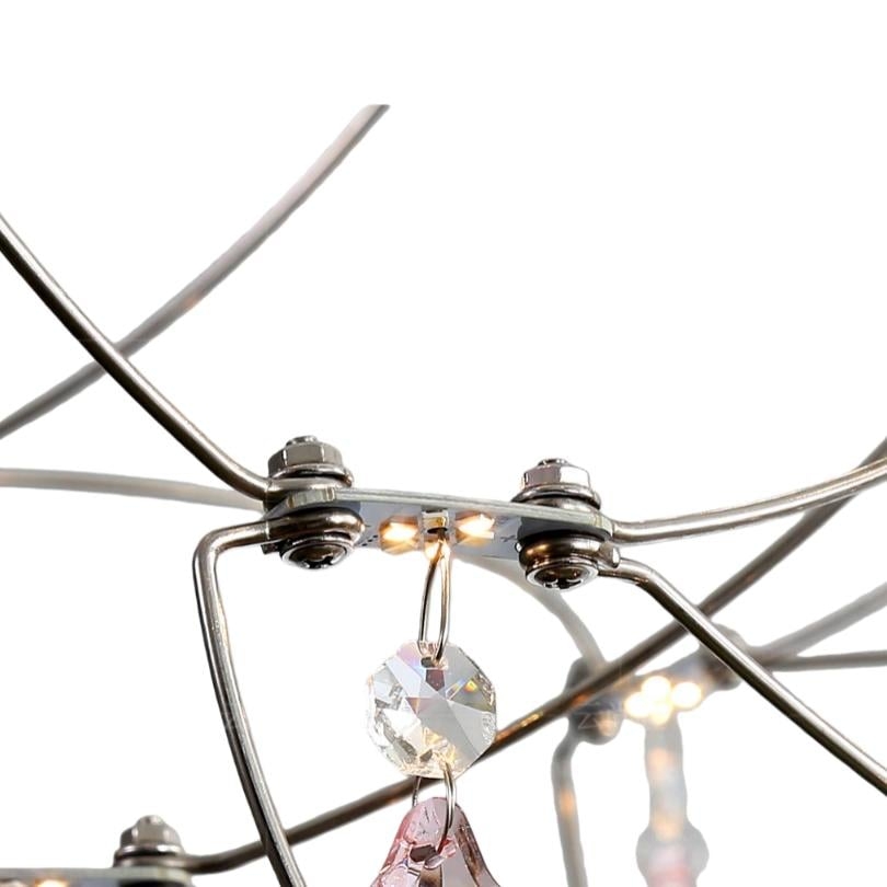 Crynora French Crystal Chandelier - Romantic Firefly Design in Luxe Style for Dining Room or Bedroom T504