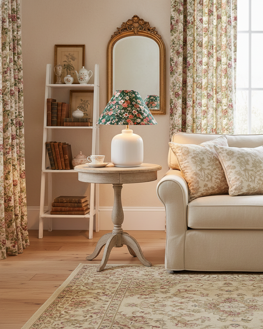 Evergreen Floral Table Lamp T1551