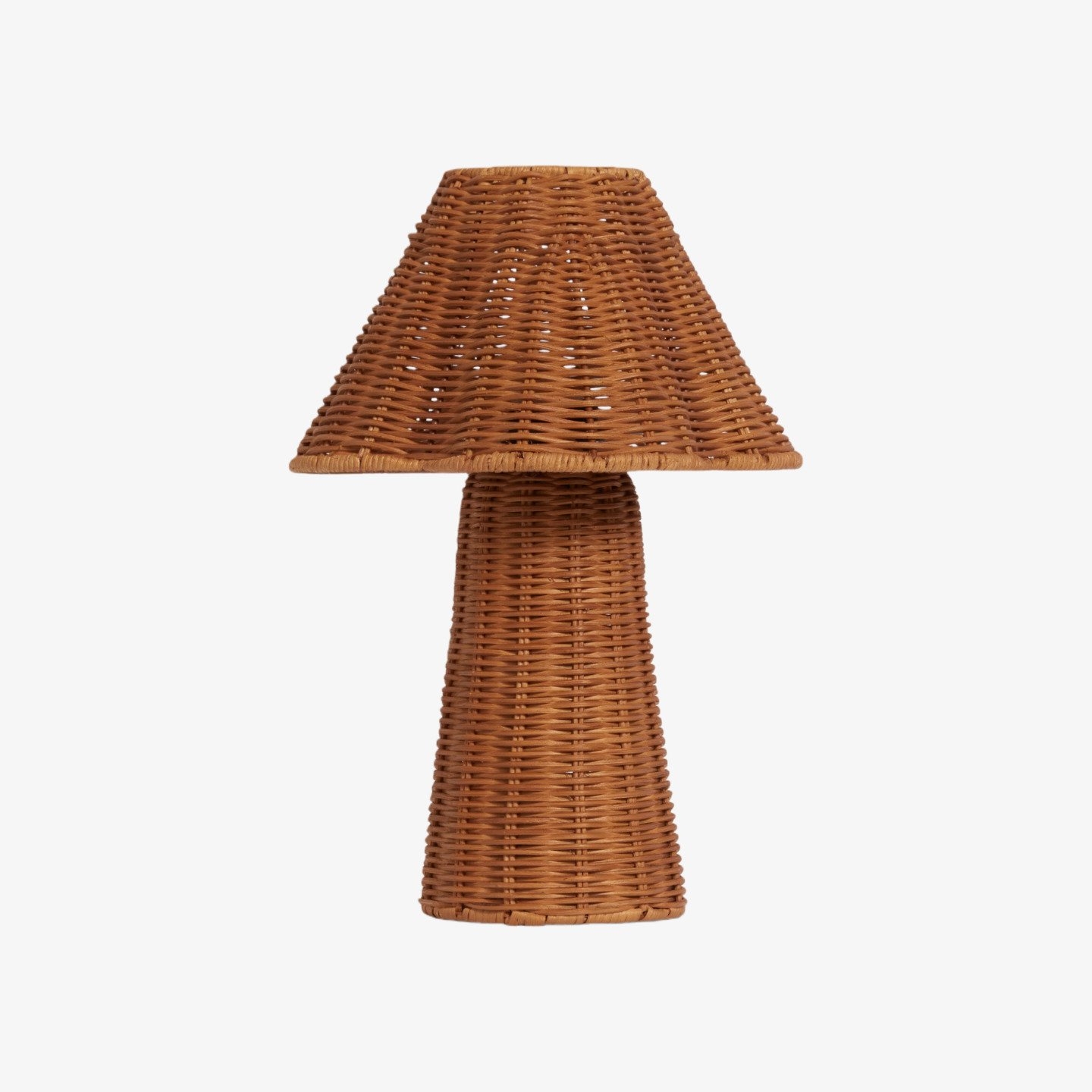 Wickara Sculptural Rattan Mini Table Lamp - Natural Woven Finish Suitable for Side Tables & Entryways T700