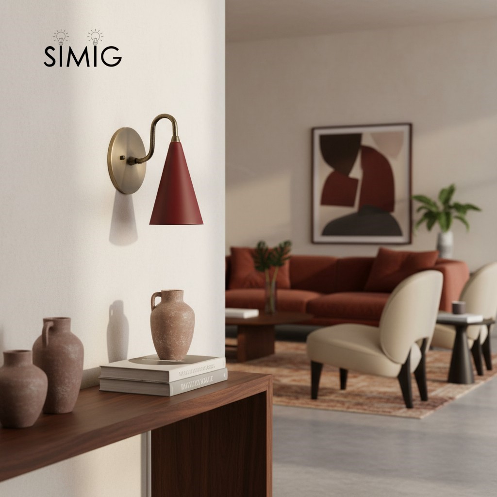 Minimalist Tall Brass Triangular Wall Lamp S307