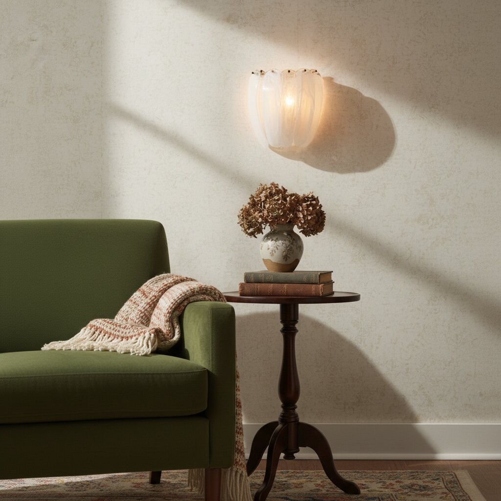 Velora Curved Alabaster Style Glass Wall Lamp - Elegant Sconce for Entryway T1186