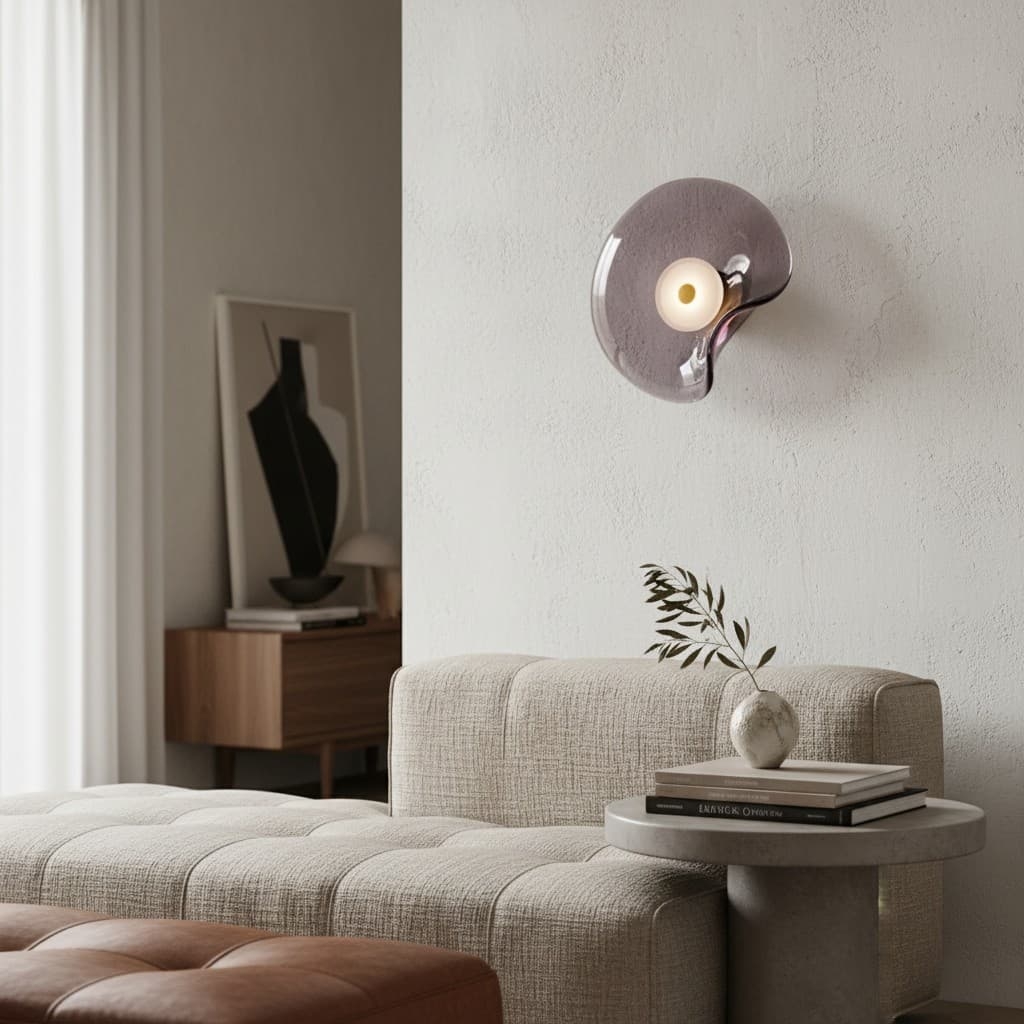 Lunacrest Curved Wall Lamp - Modern Metal and Glass for Hallway T584