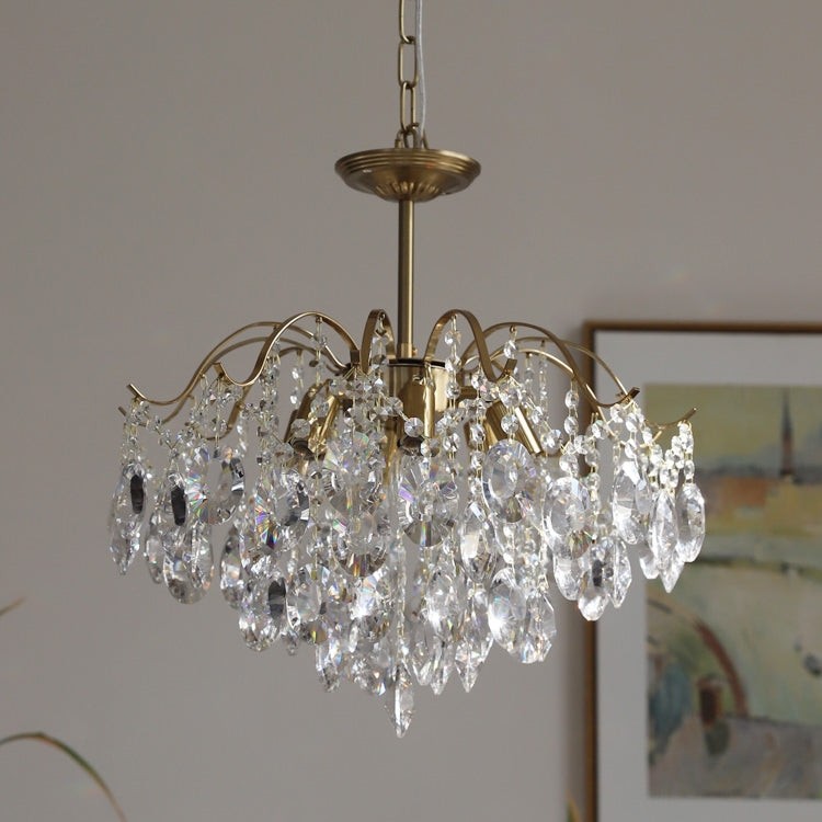 Vintage Sumptuous Teardrop Crystal Chandelier T258