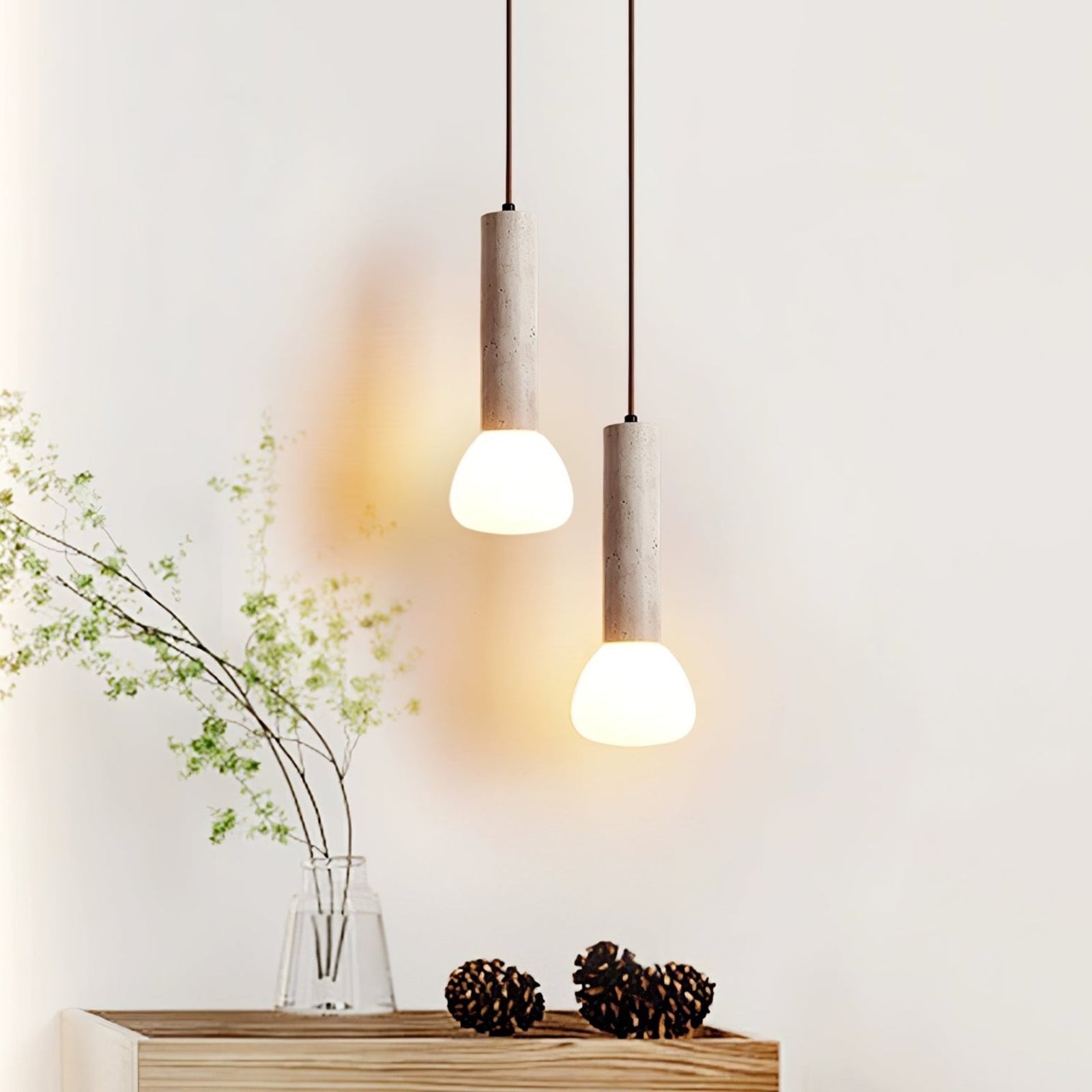 Elegant Travertine Cream Style Pendant Light T2144