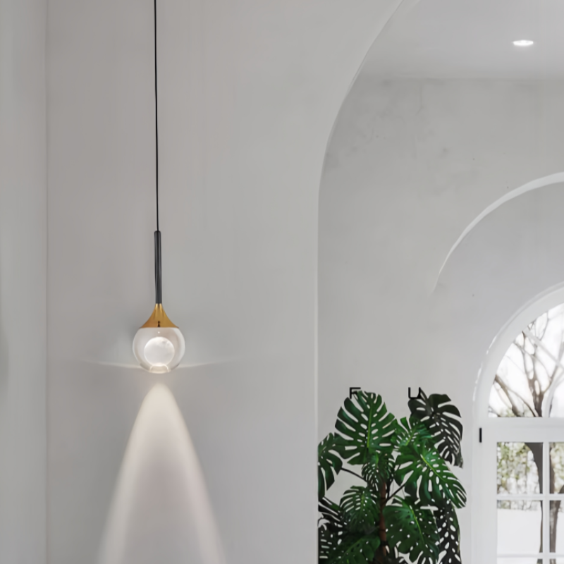 Moon Clear Glass Ball Pendant Light S205