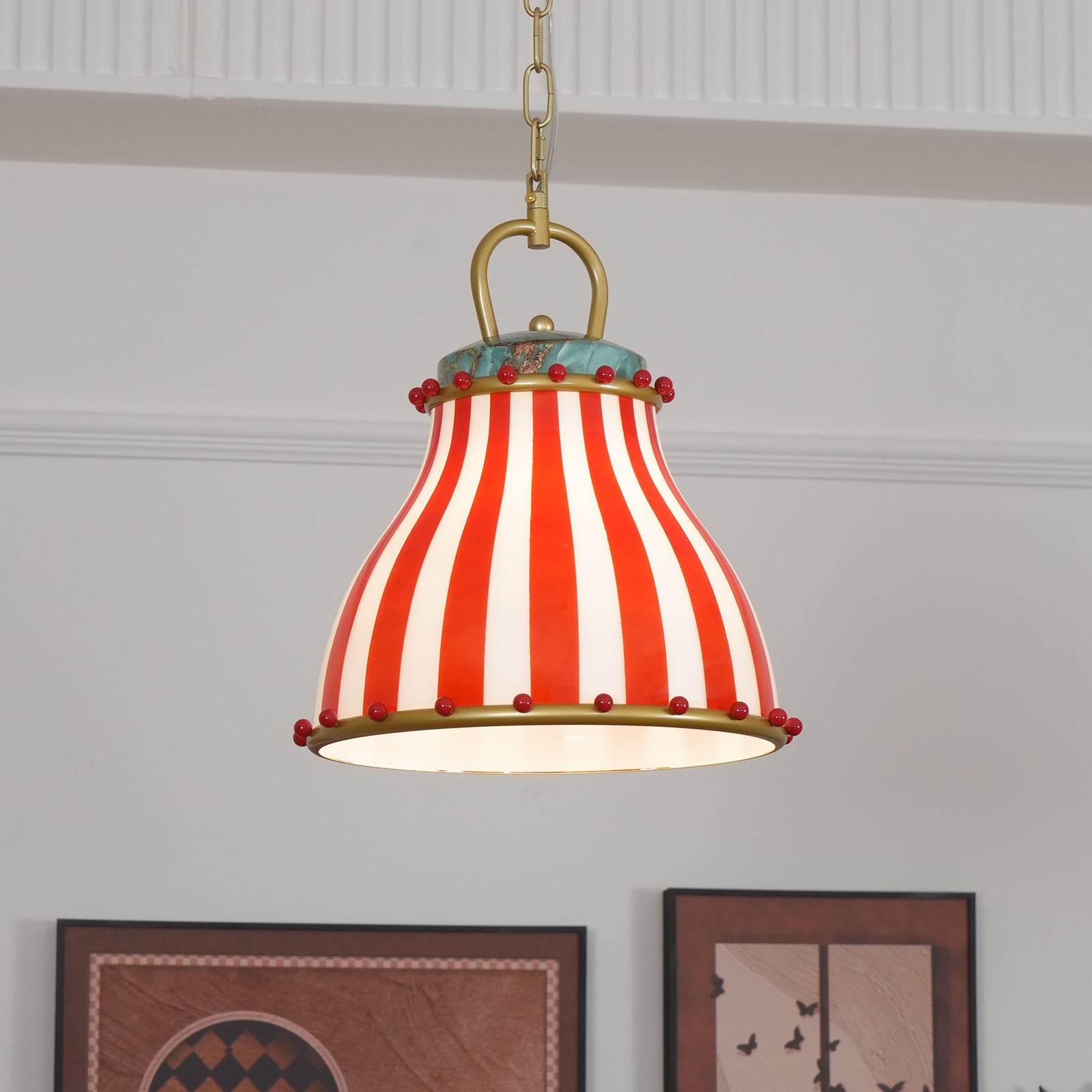 Festilo Circus Striped Glass Pendant for Dining & Living Spaces M66
