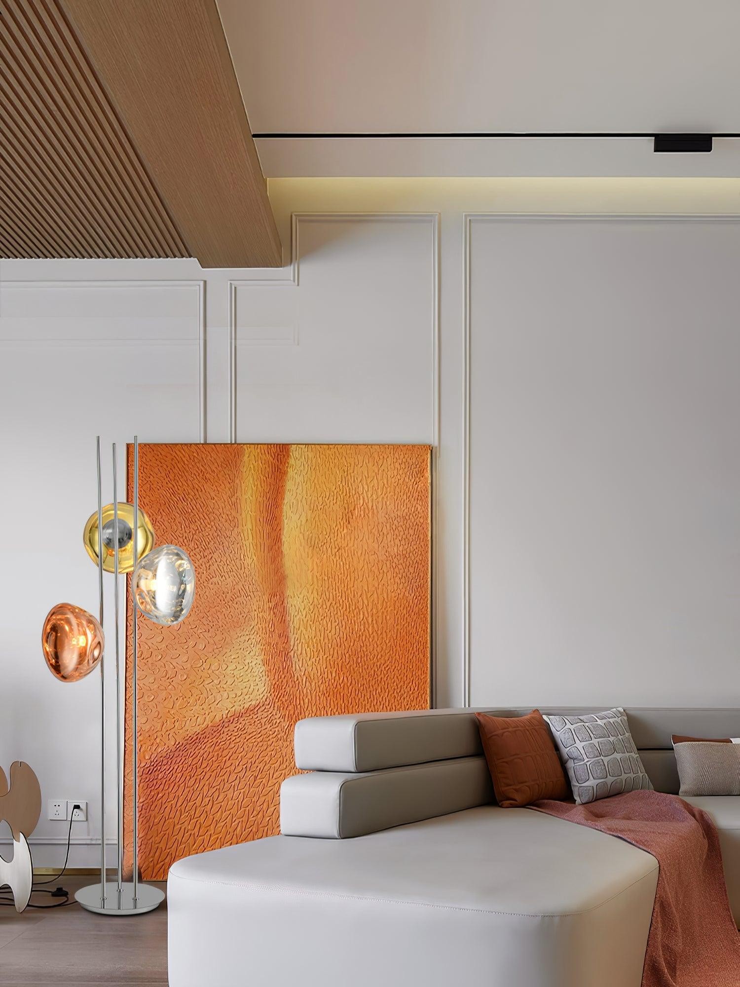 Tricolor Art Textured Glass Floor Lamp M313