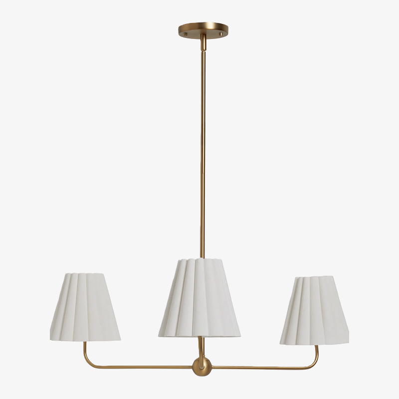 Ruffmeto Ruffled Shade Metal Frame Chandelier for Dining, Entry and Living Room T690