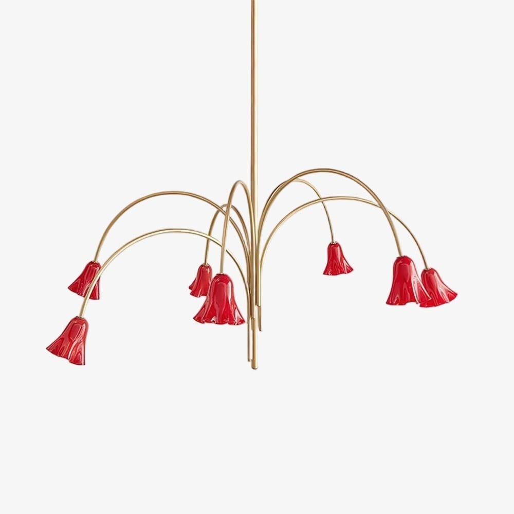 Bellina Lily Glass Flower Chandelier - Romantic Lighting for Interior T280