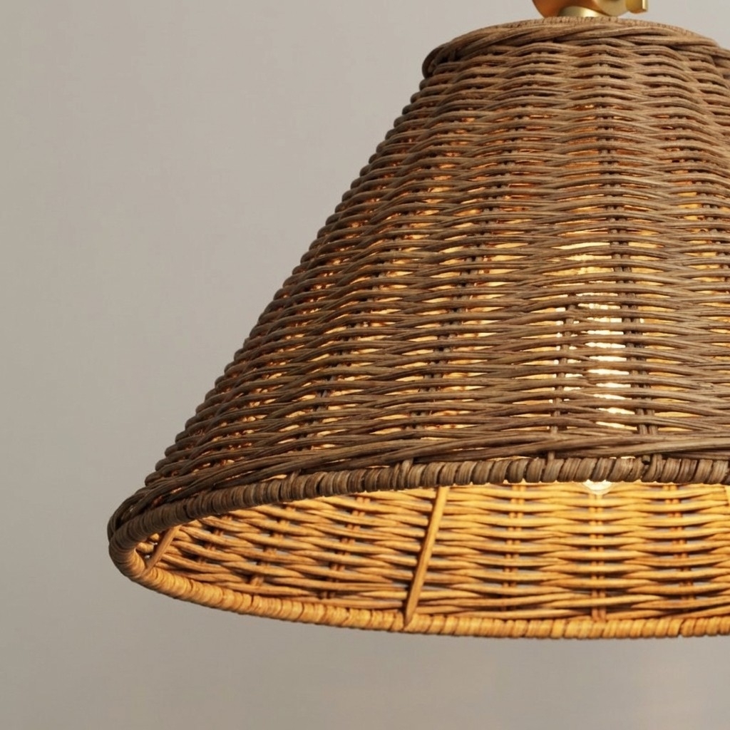Welanery Swing Arm Rattan Wall Sconce - Farmhouse Style Lamp for Bedside Reading T1210