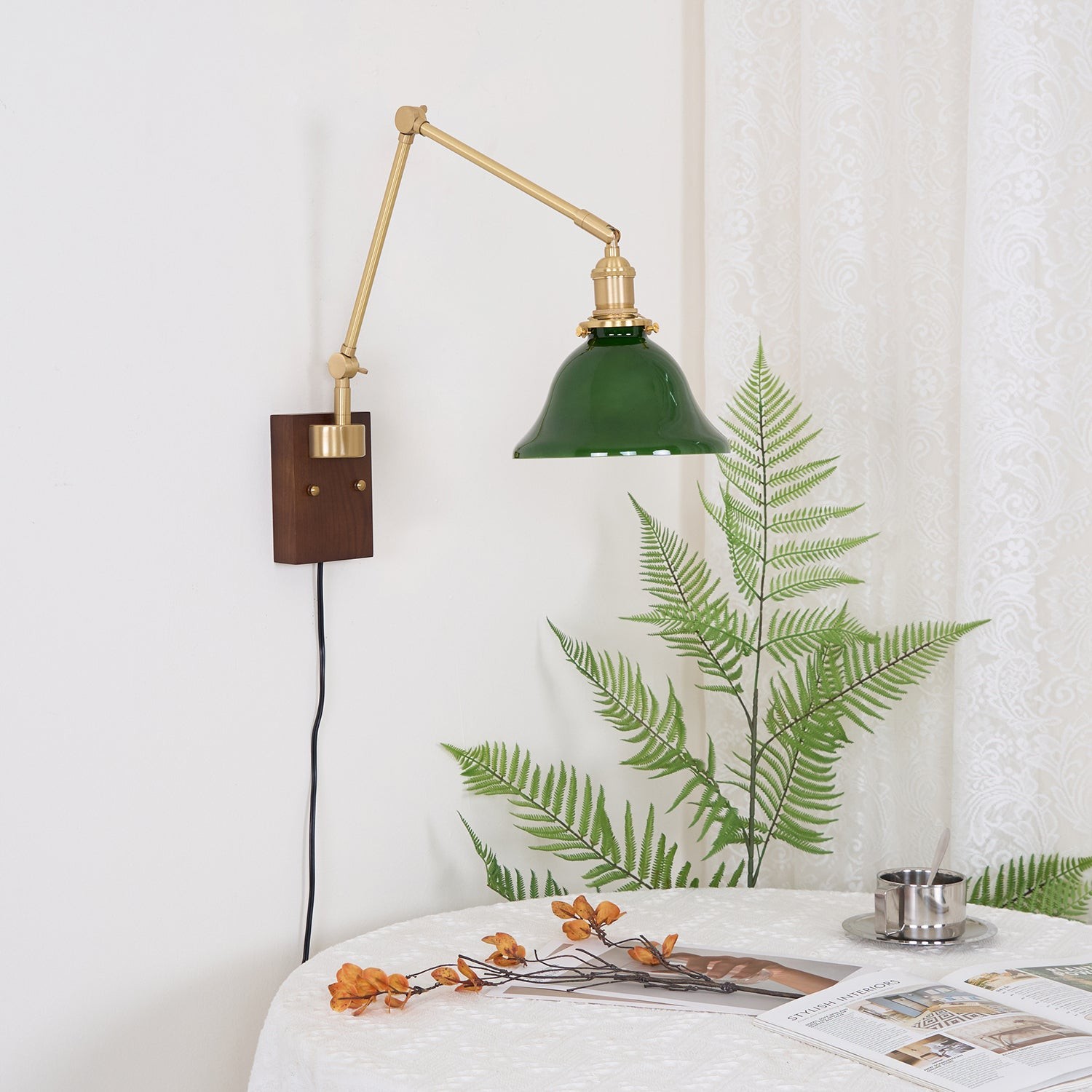 Banker Swing Arm Plug In Wall Light M188