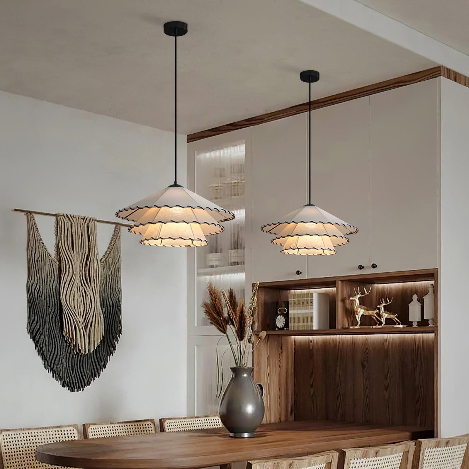 Vinatge Lotus Leaf Fabric Pendant Light M243