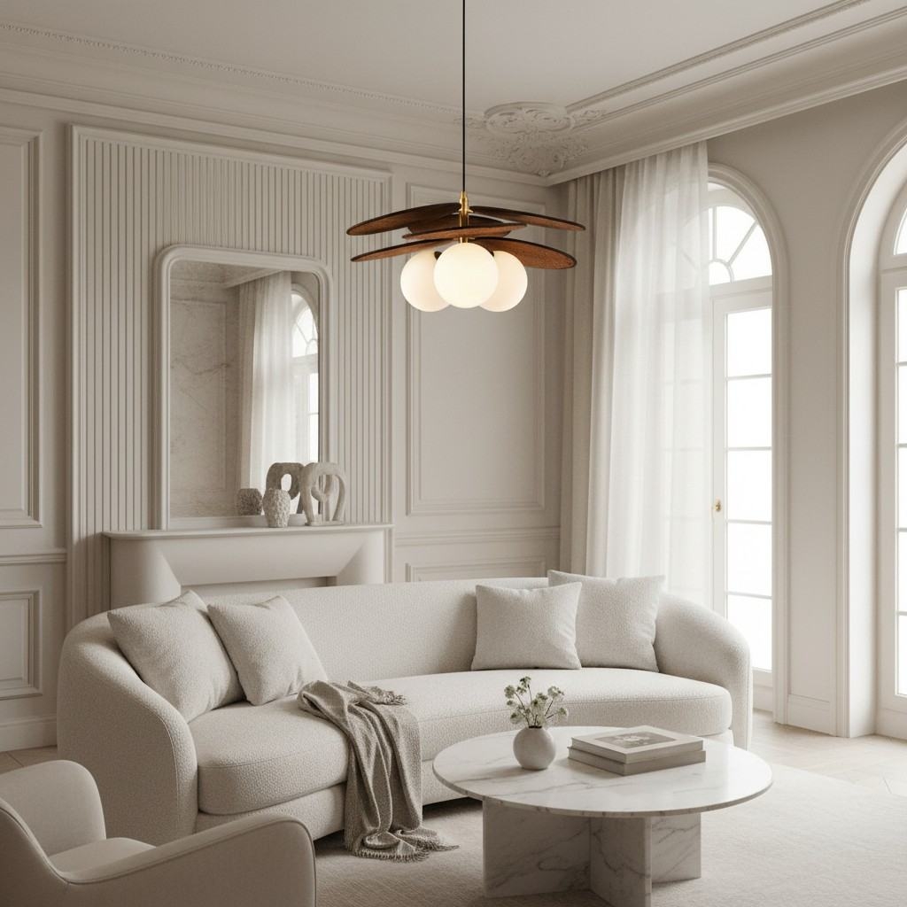 Orrise Layered Petal Pendant Light - Modern Metal and Fabric for Bedroom T521