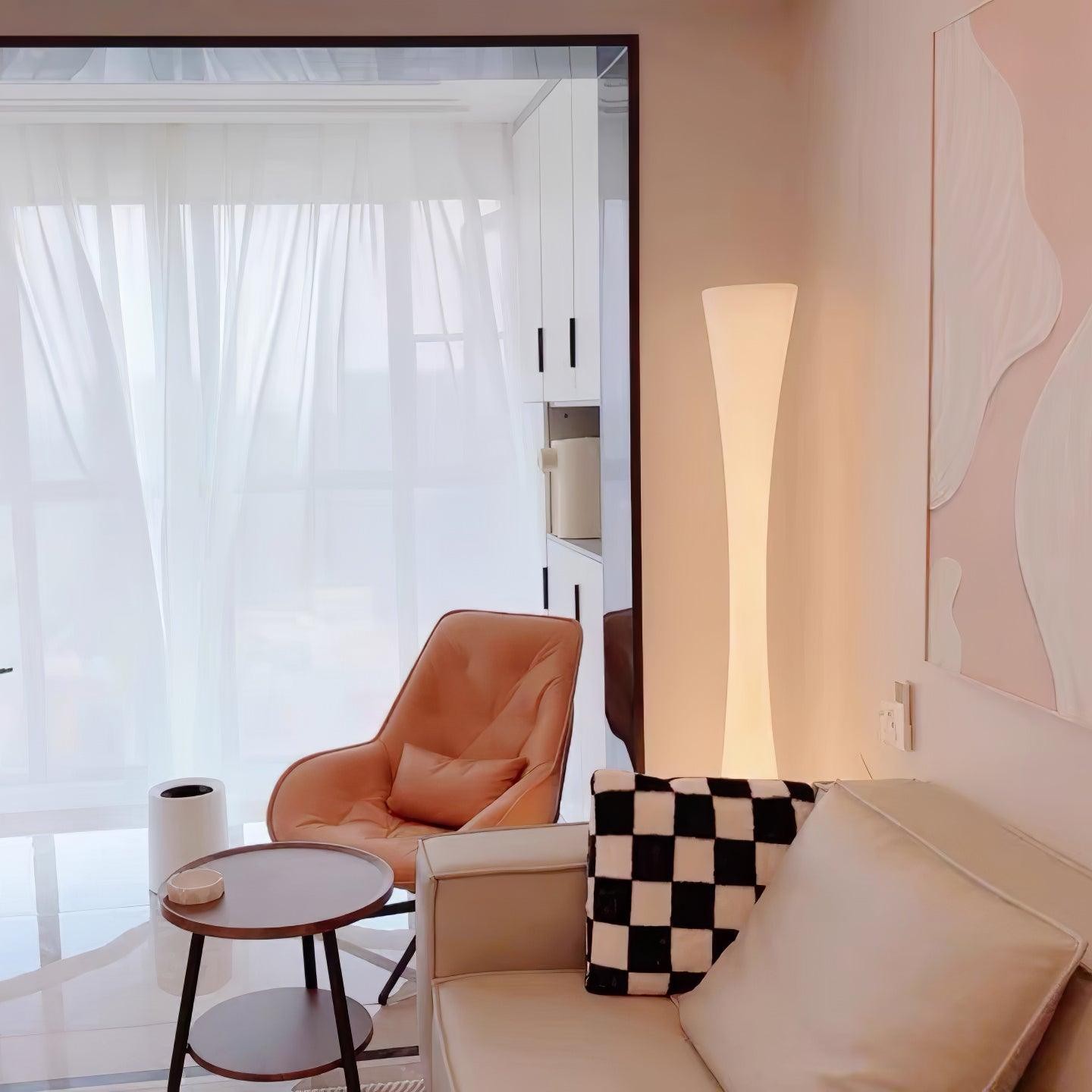 Romantic Simple White Column Floor Lamp G06