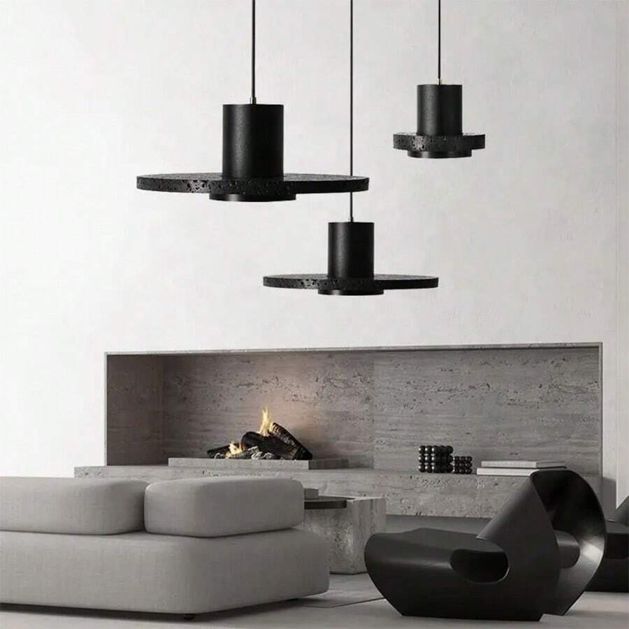 Retro Black Hole Stone Pendant Lamp G73