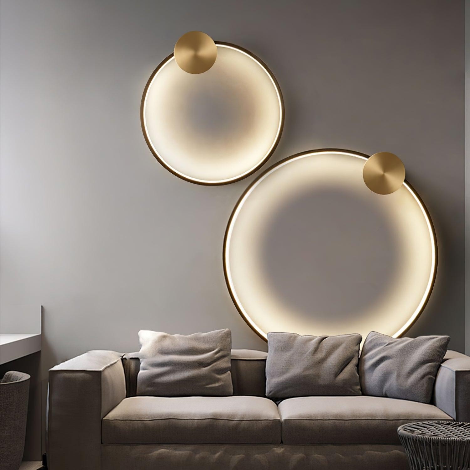 Minimalist Creative Simple Brass Round LED Wall Light M323