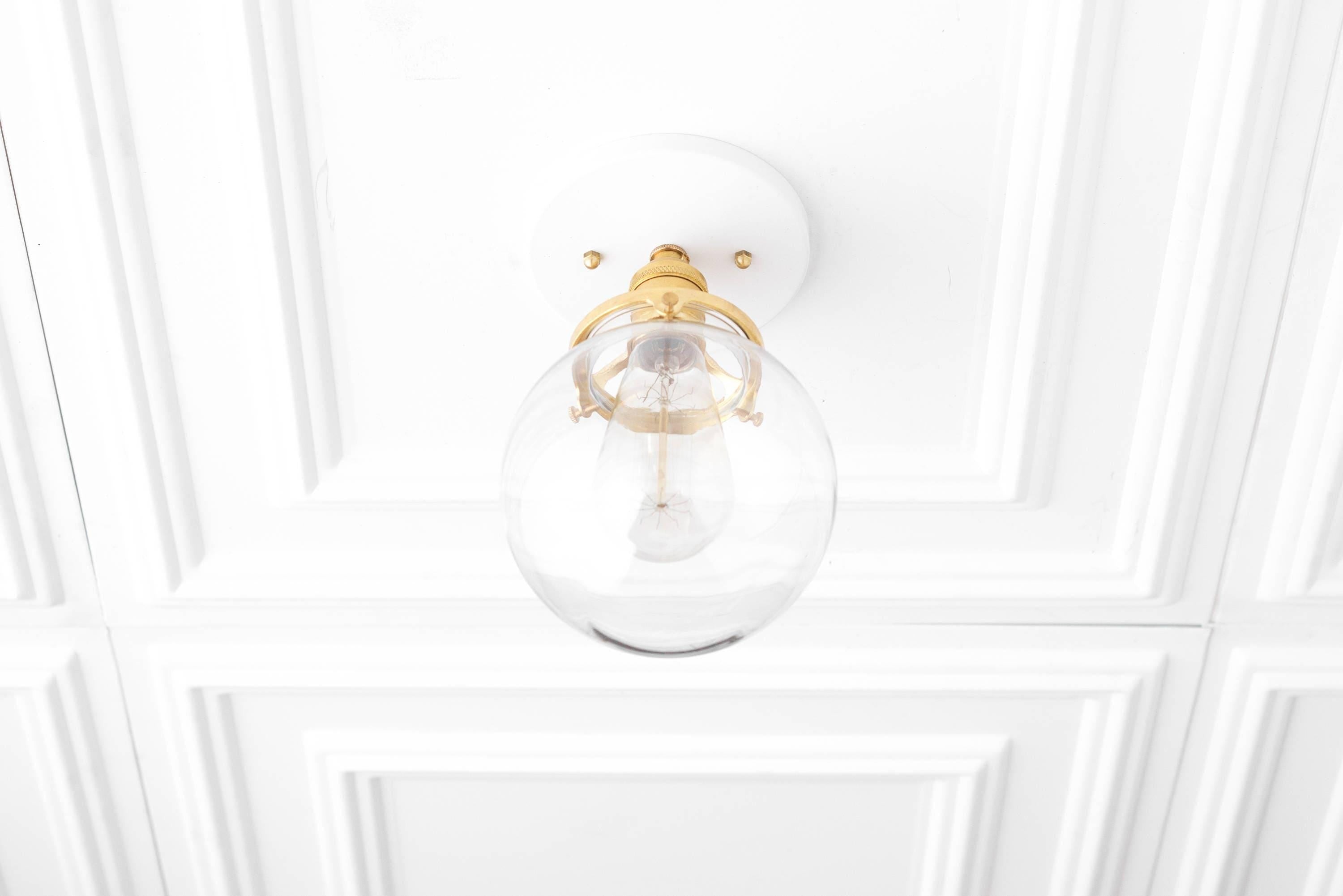 Glorica Glass Retro Globe Ceiling Light - Vintage Industrial Home Lighting T369