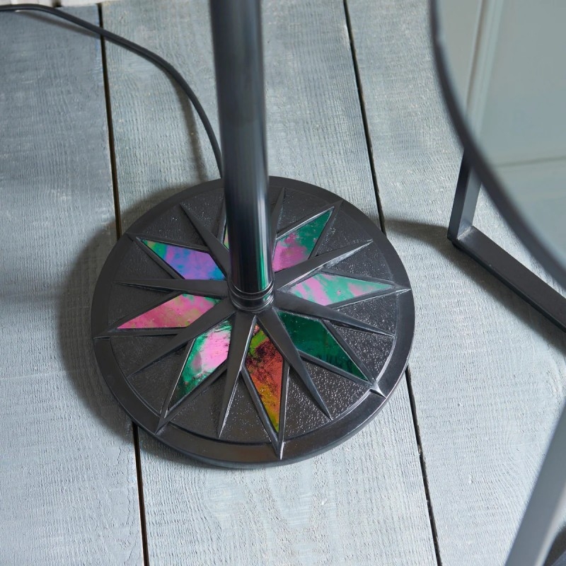 TF Astoria Art Deco Stained Glass Floor Lamp - Geometric Design Standing Light for Living Room T1024
