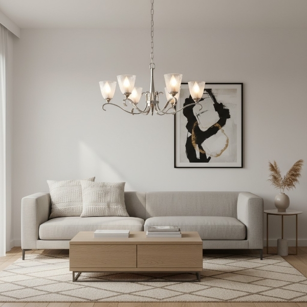 Lunetal Multi-Light Chandelier Crystal Accents Brass Finish - Modern Luxury for Dining Room and Living Room T928