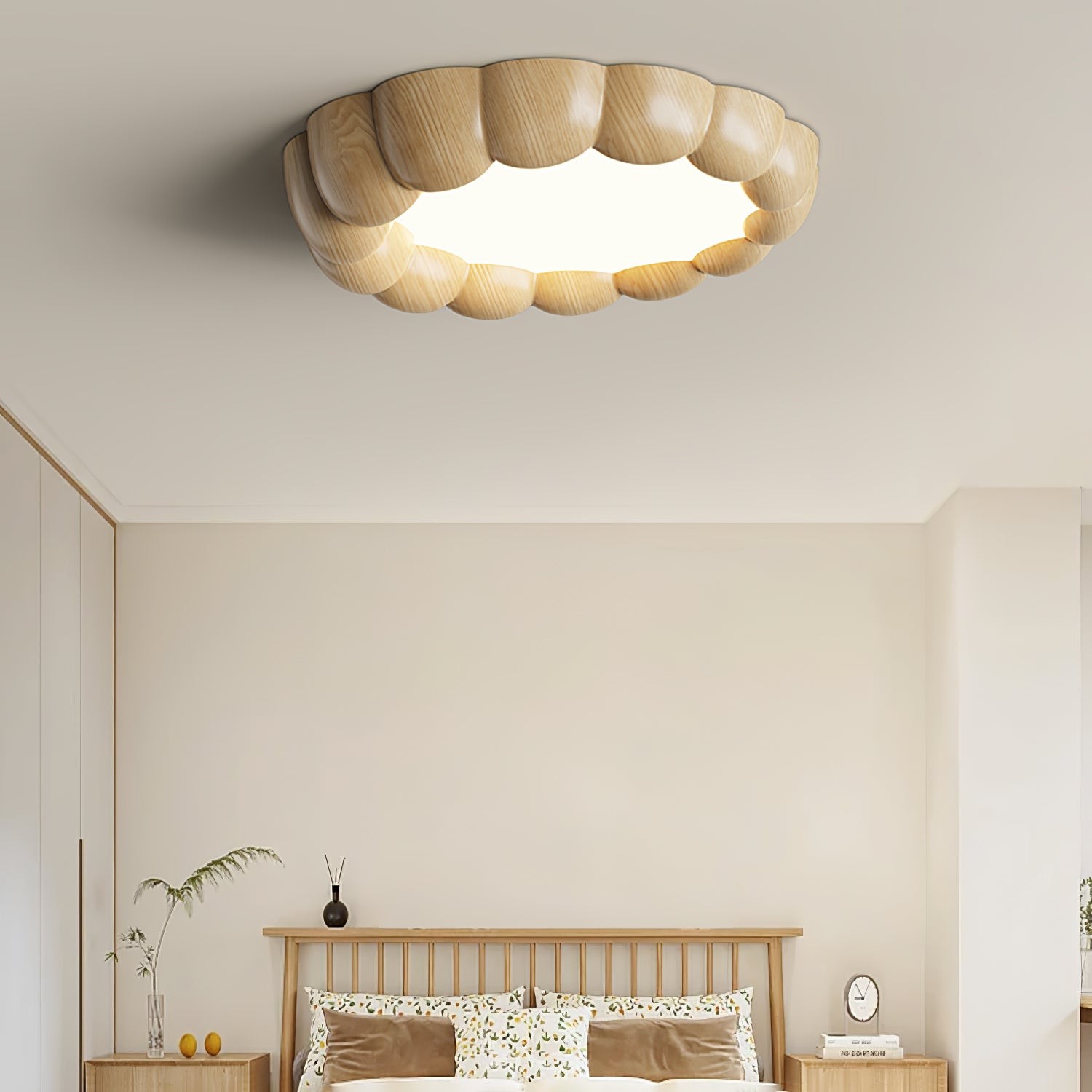 Faux Wood Ripple Ceiling Lamp M456