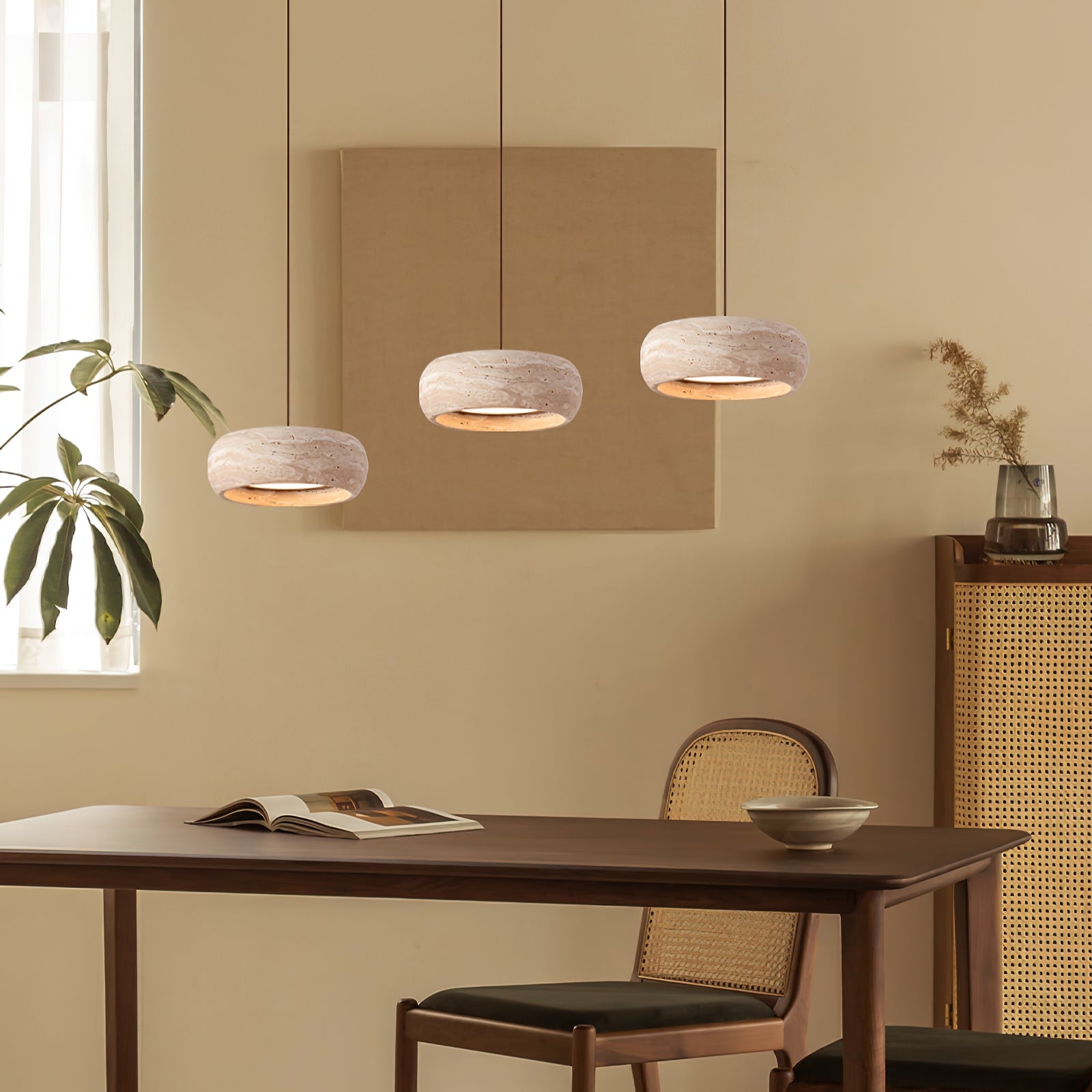 Travertine Drum Pendant Lamp T1832