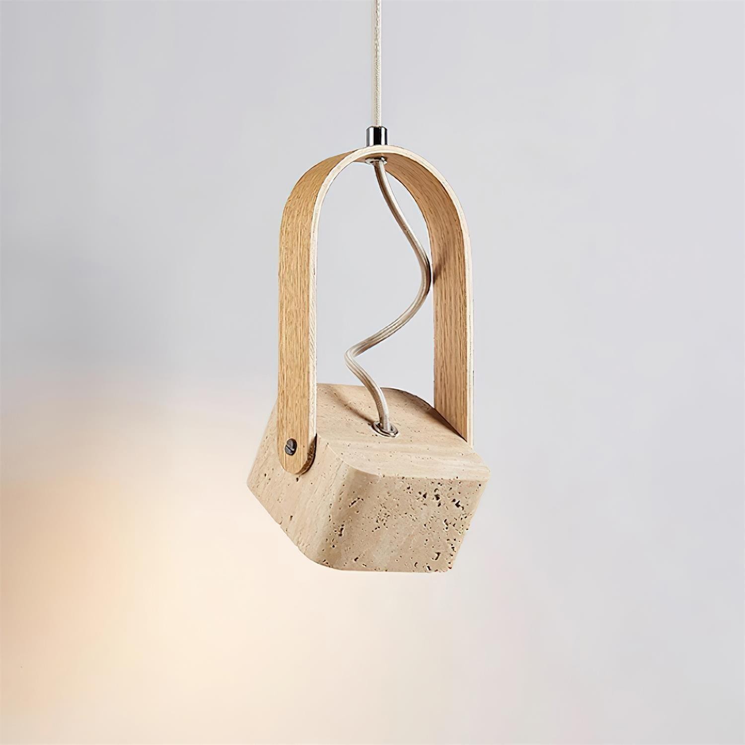 Geometric Yellow Travertine Pendant Lamp M267