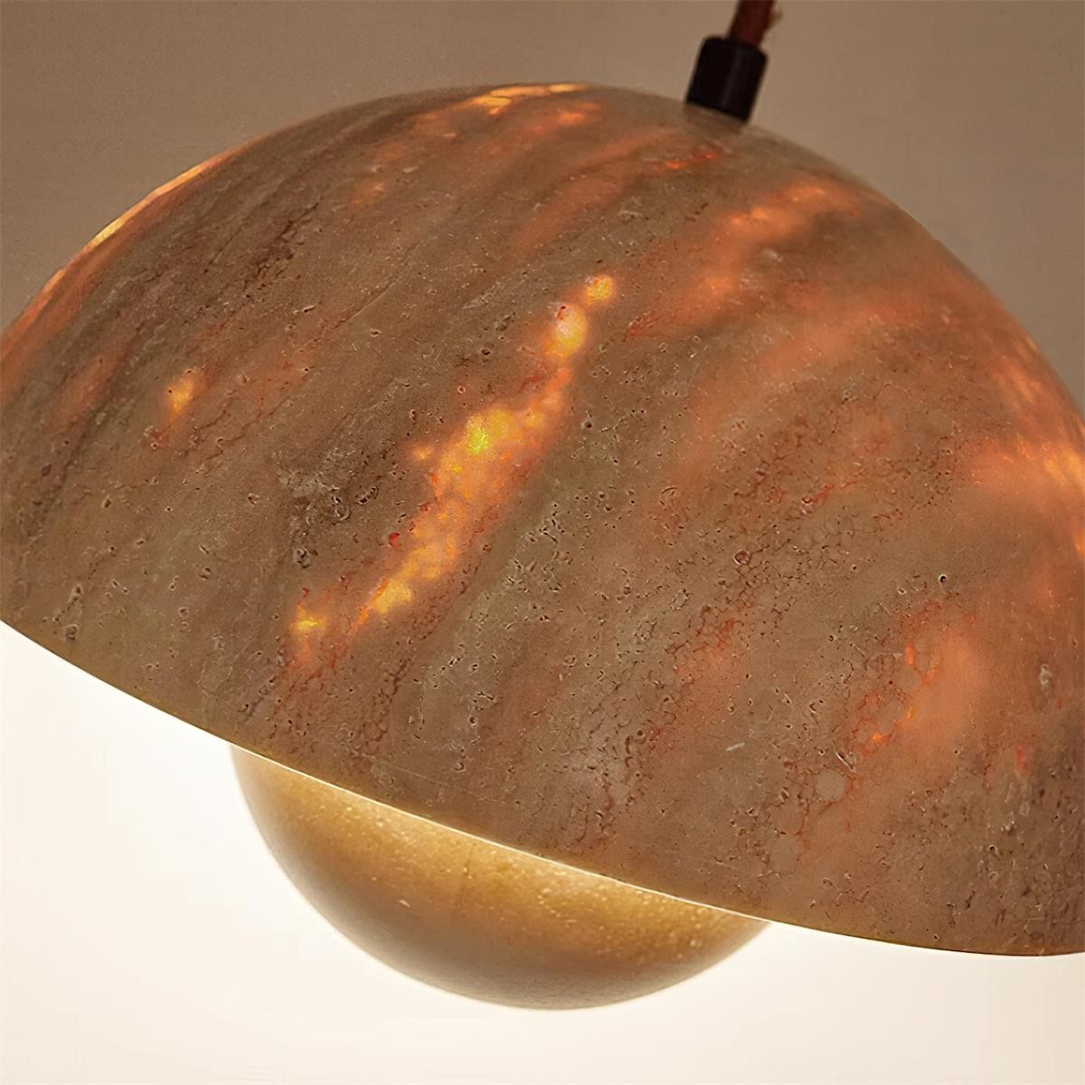 Semicircular Pendant Lamp - Modern Travertine Living Room G70