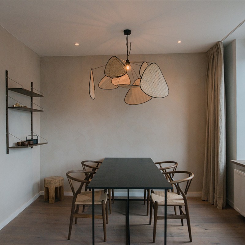 Screen Cannage Pendant Light - Woven Rattan Design for Living Room