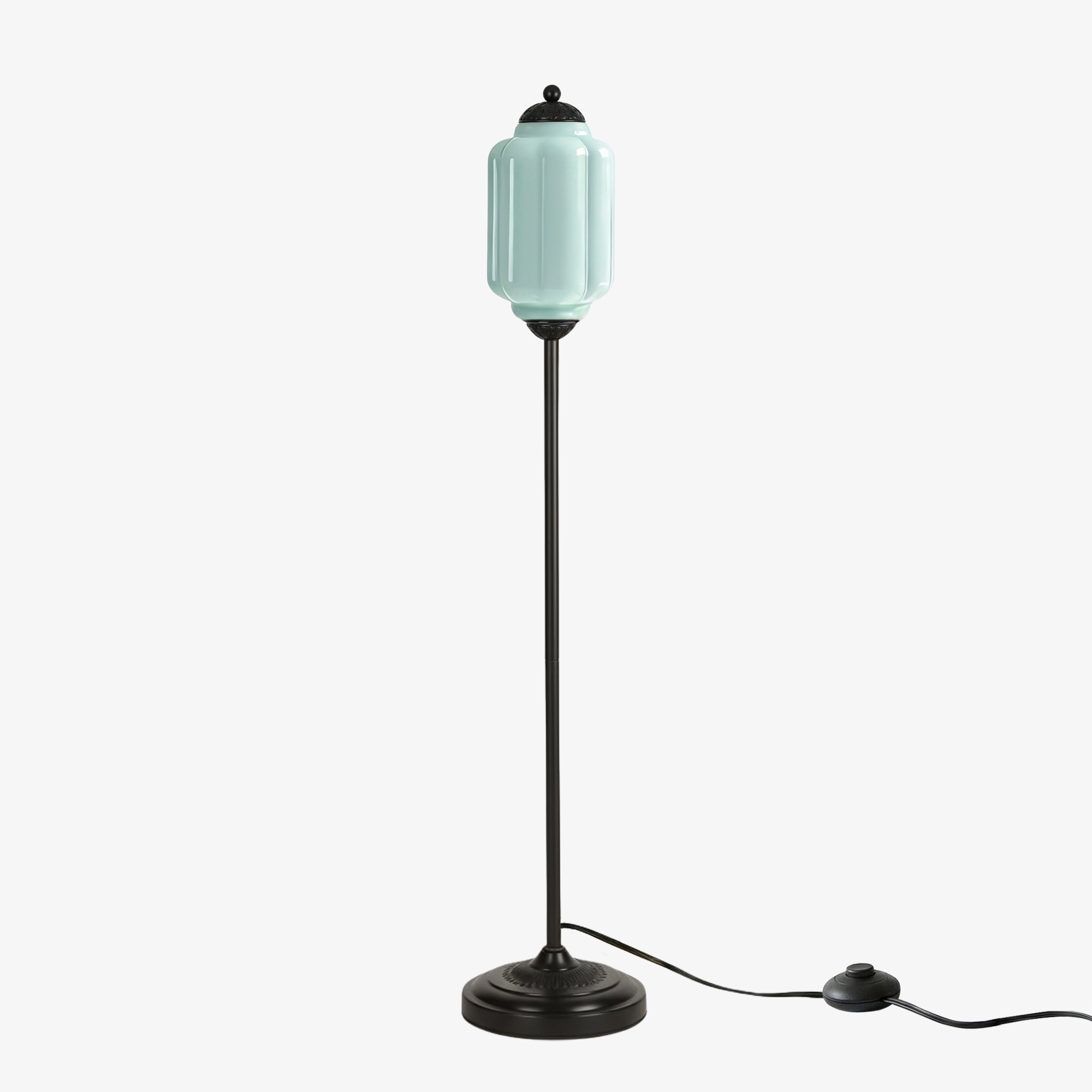 Eloise Pumpkin Glass Floor Lamp - Retro Lighting for Living Room T1169