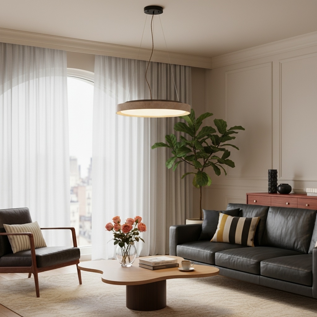 Miravelle Minimalist Pendant Lamp with Natural Stone Shade for Dining Room T1123