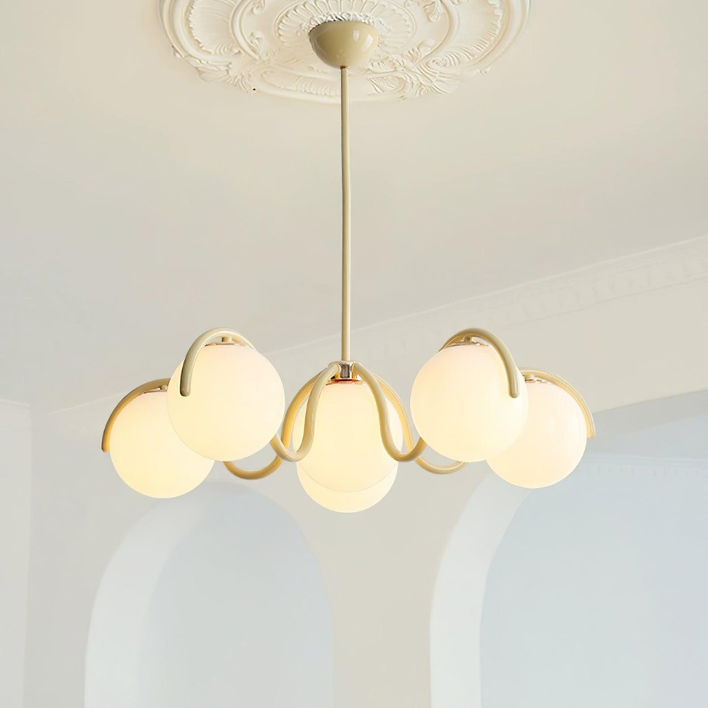 Sculptural Linear Chandelier with Elegant Flowing Silhouette S223