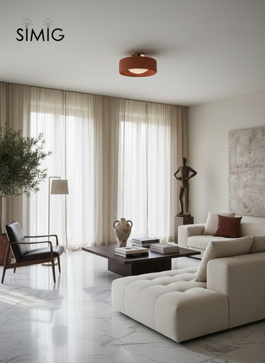 Cerova Elegant Round Porcelain Flush Mount Ceiling Light G86