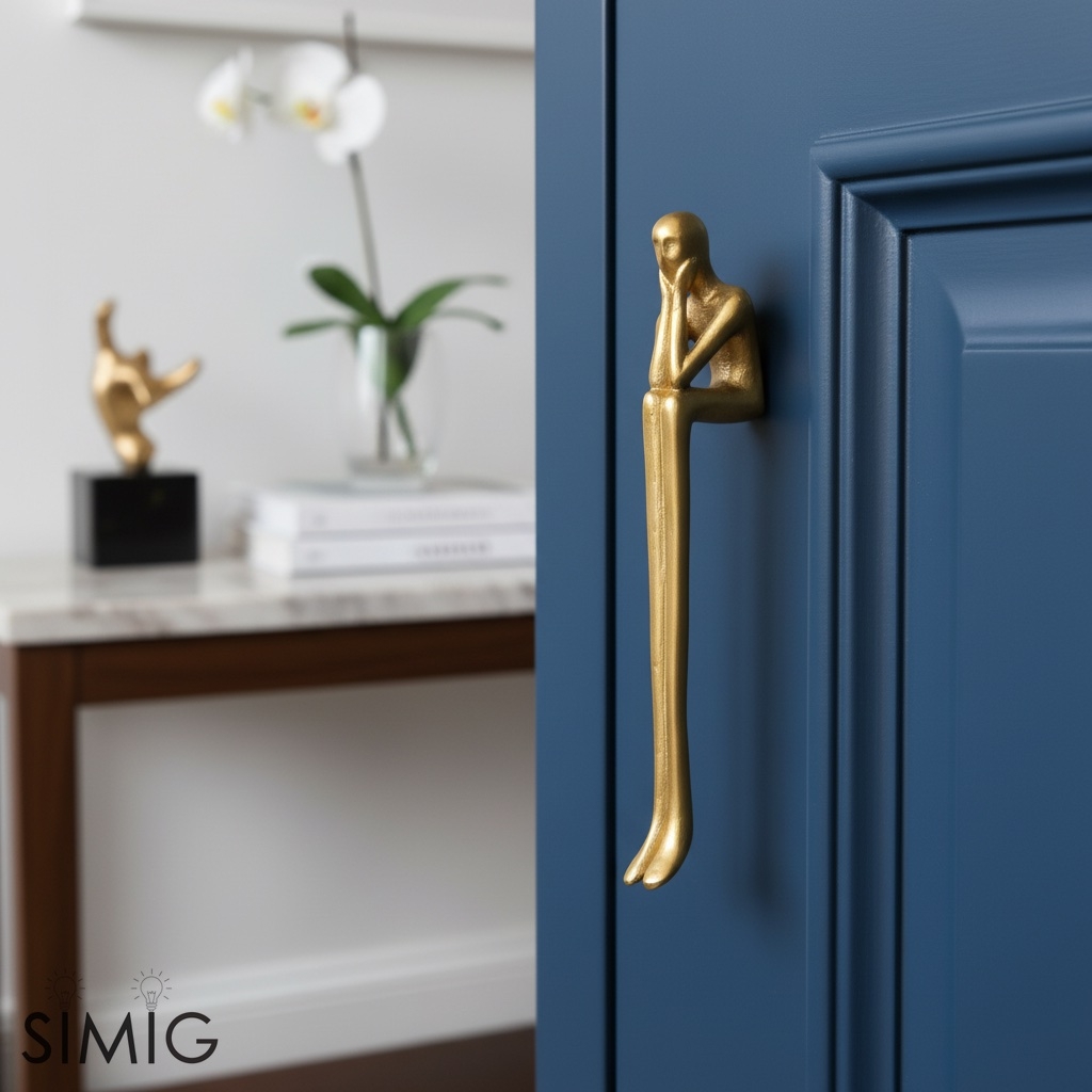 Verlitho Sculptural Metal Handle – Contemporary Drawer Pull Decor T1188