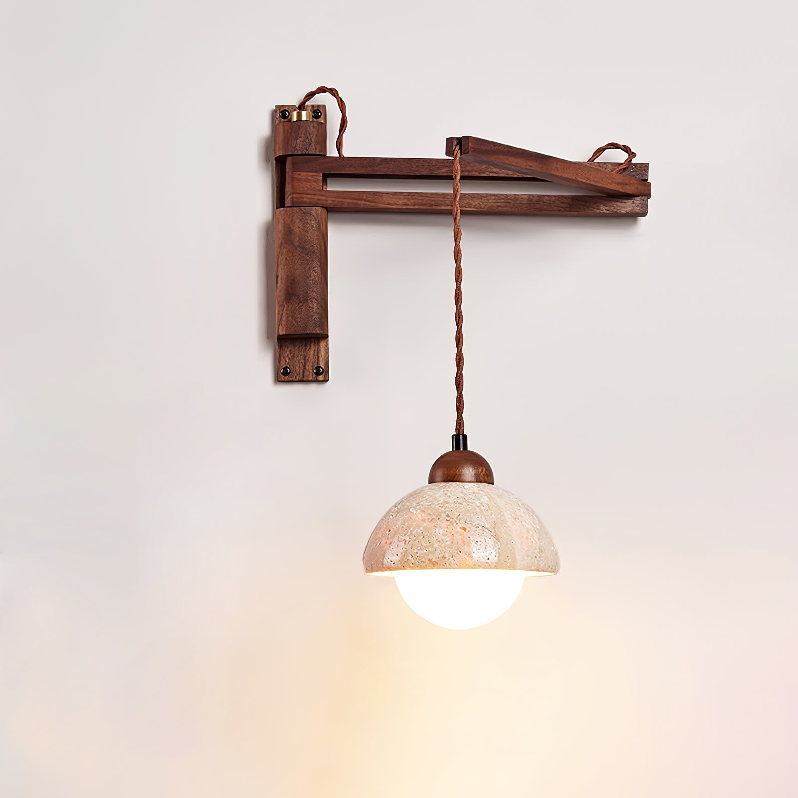 Adjustable Travertine Dome Wall Sconce T1606