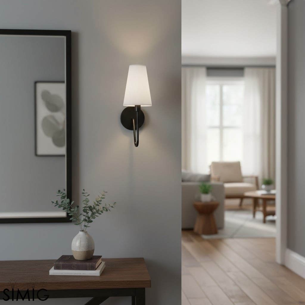 Arcuma Fabric Wall Sconce – Stylish Shade for Bedroom Lighting T500
