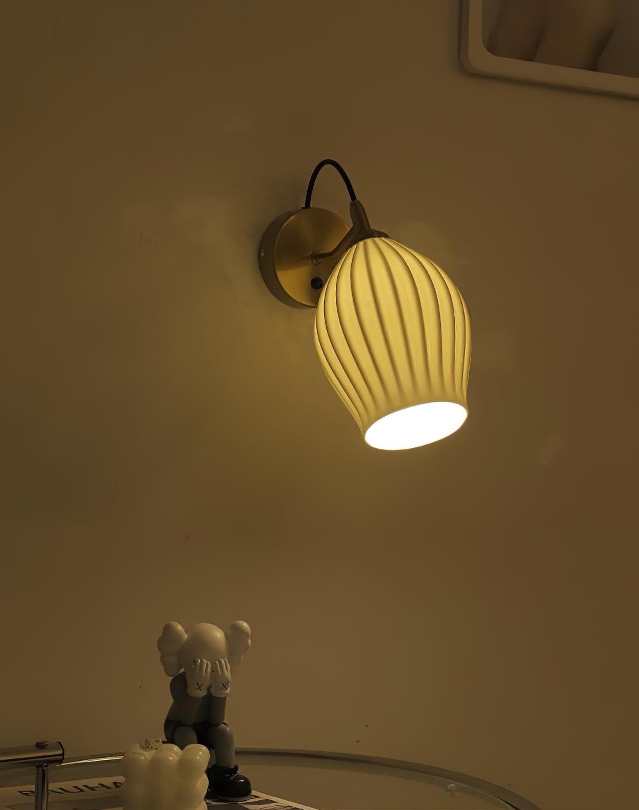 Cream Style Ceramic Ribbed Wall lamp M564